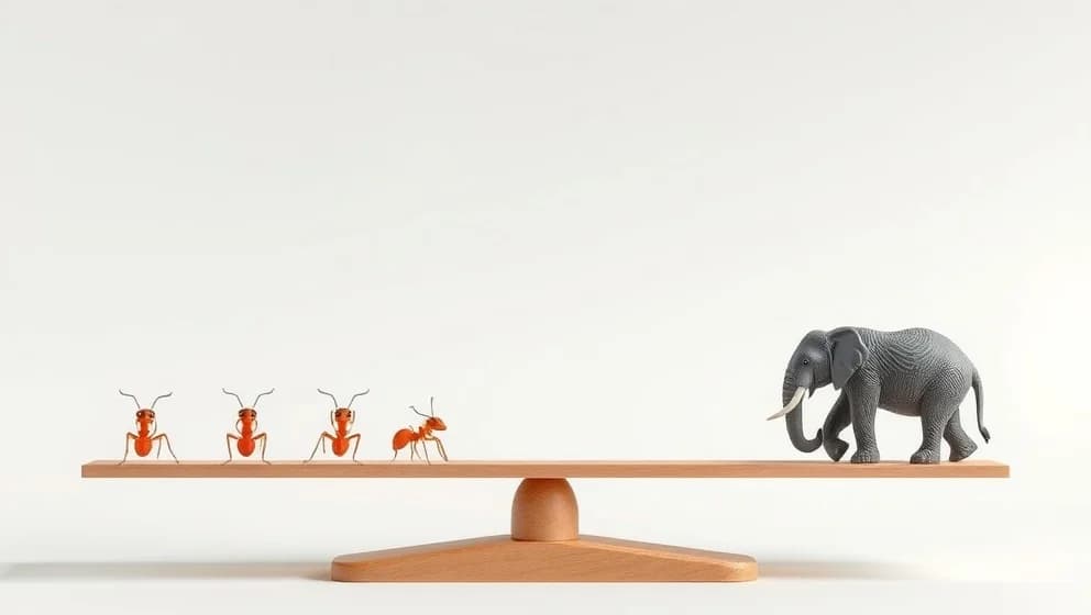 Fem myror väger mer än fyra elefanter